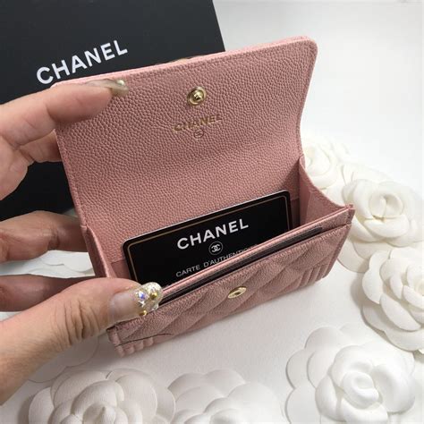 chanel light pink card holder|Chanel flap card holder price.